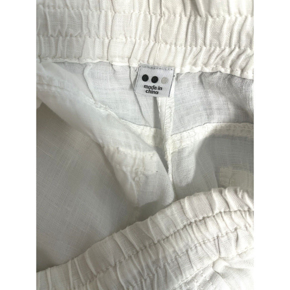 Three Dots 100% Linen Pants Size L Elastic Waist with Drawcord - Picture 3 of 11